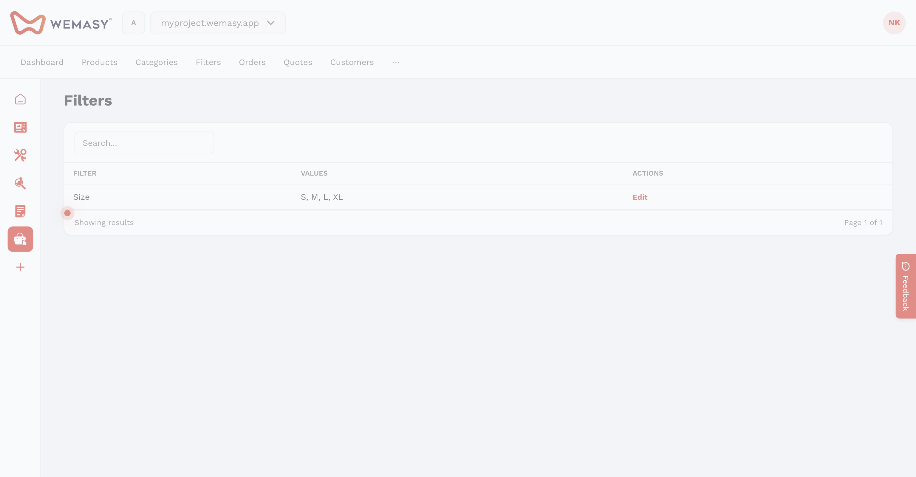 Webshop: opret et filter