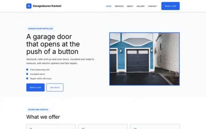 Hjemmeside til garageporte