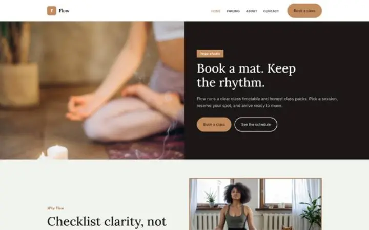 Hjemmeside til yogastudie