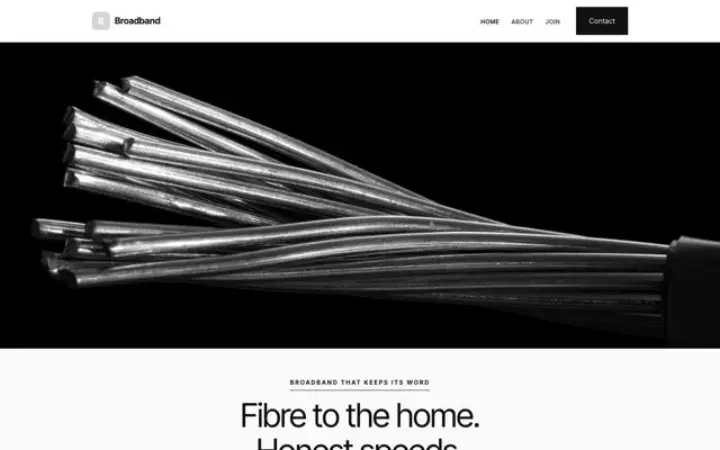 Hjemmeside til internetudbyder