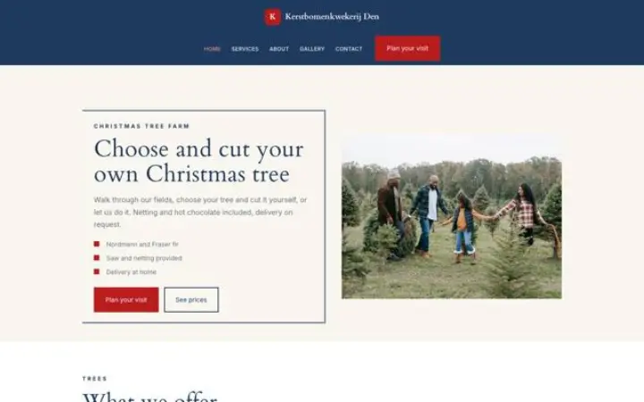 Hjemmeside til juletræsplantage