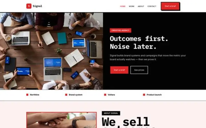Hjemmeside til kreativt bureau / marketingbureau