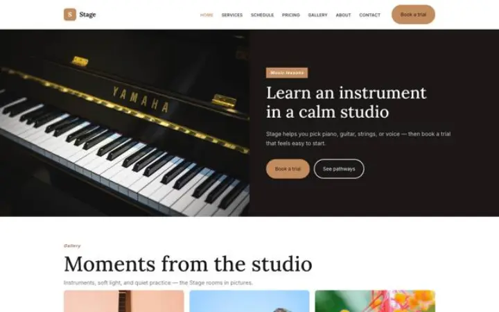 Hjemmeside til musikundervisning