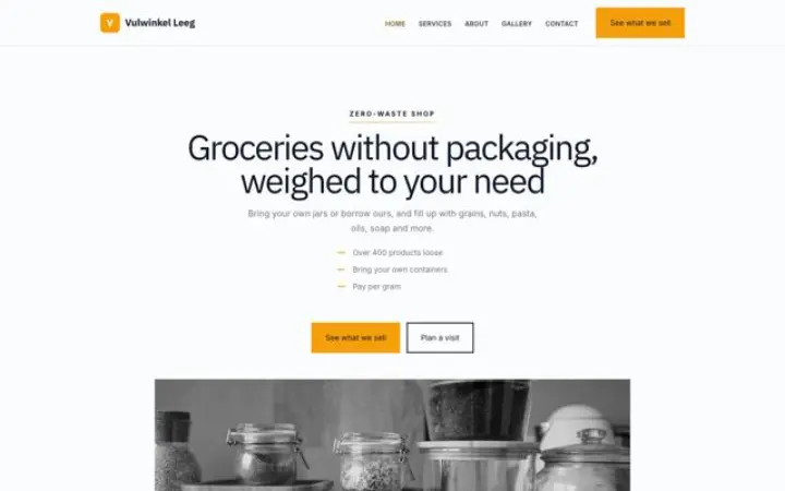 Hjemmeside til zero waste-butik