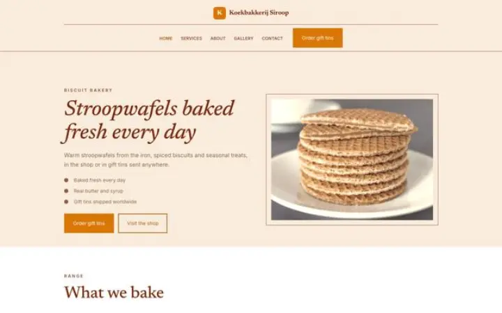 Hjemmeside til kagebageri