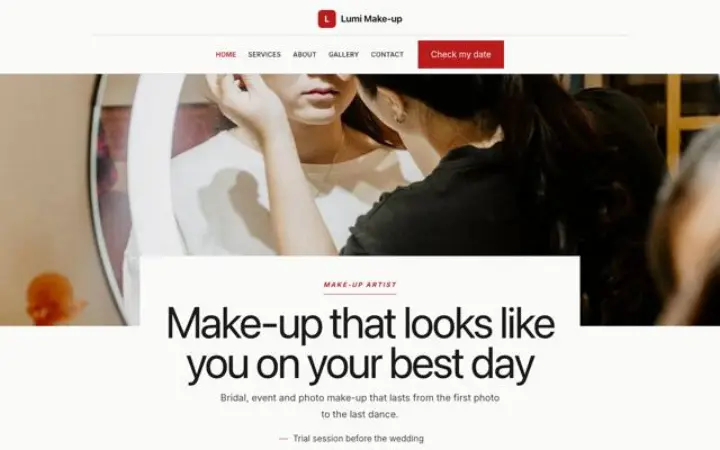 Hjemmeside til makeupartist