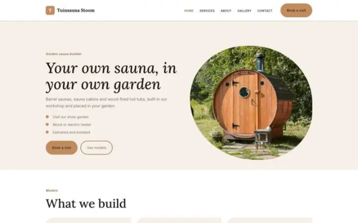 Hjemmeside til havesaunaer