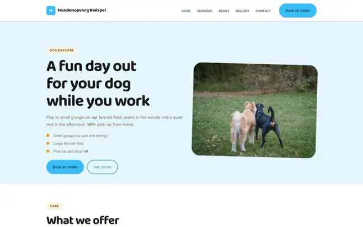 Hjemmeside til hundepasning