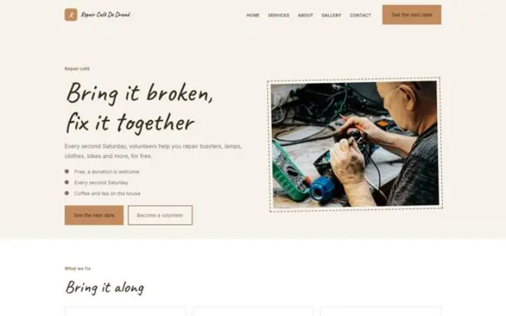 Hjemmeside til repair café
