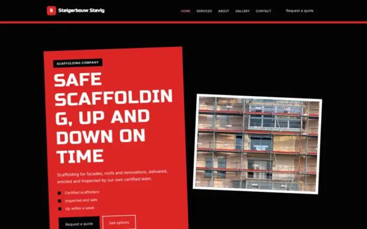 Hjemmeside til stilladsfirma
