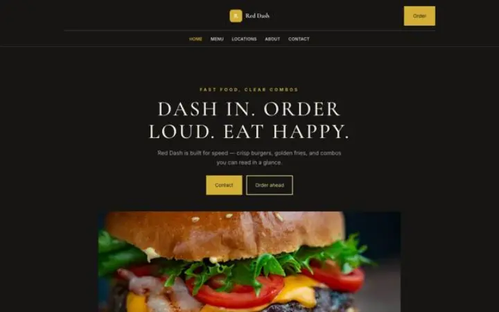 Hjemmeside til fastfood