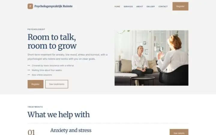 Hjemmeside til psykolog