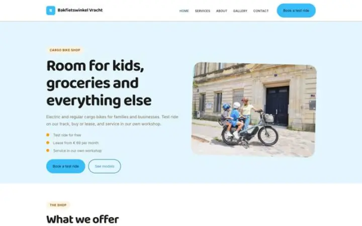 Hjemmeside til ladcykelbutik