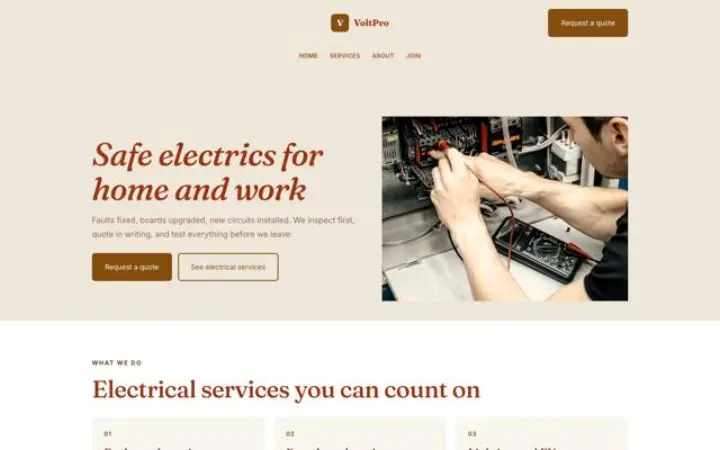 Hjemmeside til elektriker