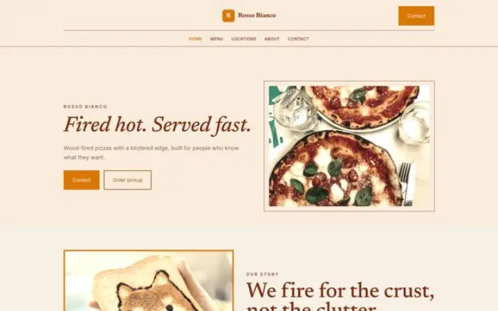 Hjemmeside til pizzeria