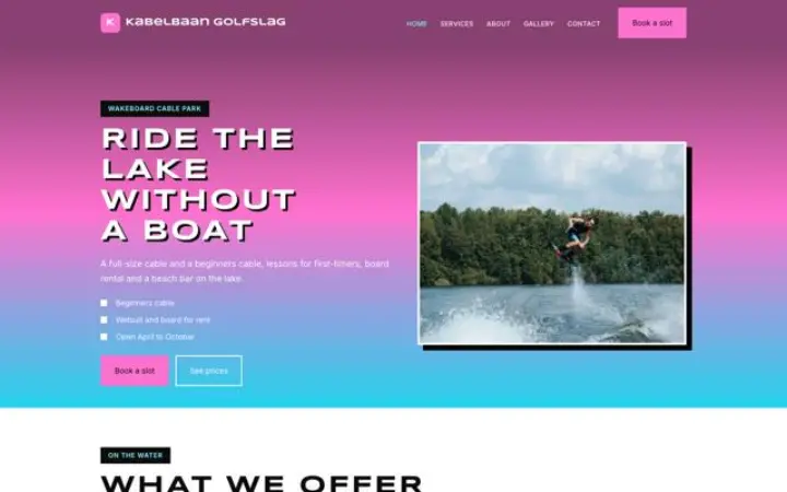 Hjemmeside til wakeboard-kabelbane