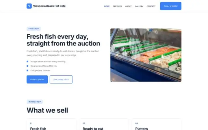 Hjemmeside til fiskehandel