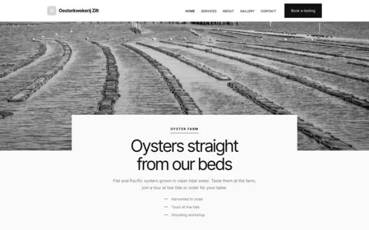 Hjemmeside til østersfarm