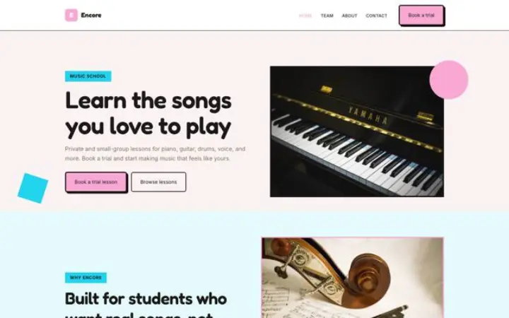 Hjemmeside til musikskole