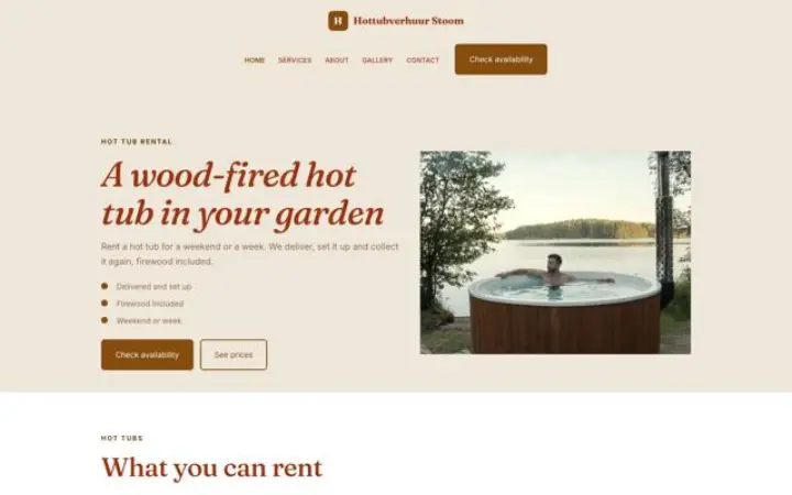 Hjemmeside til udlejning af hot tubs